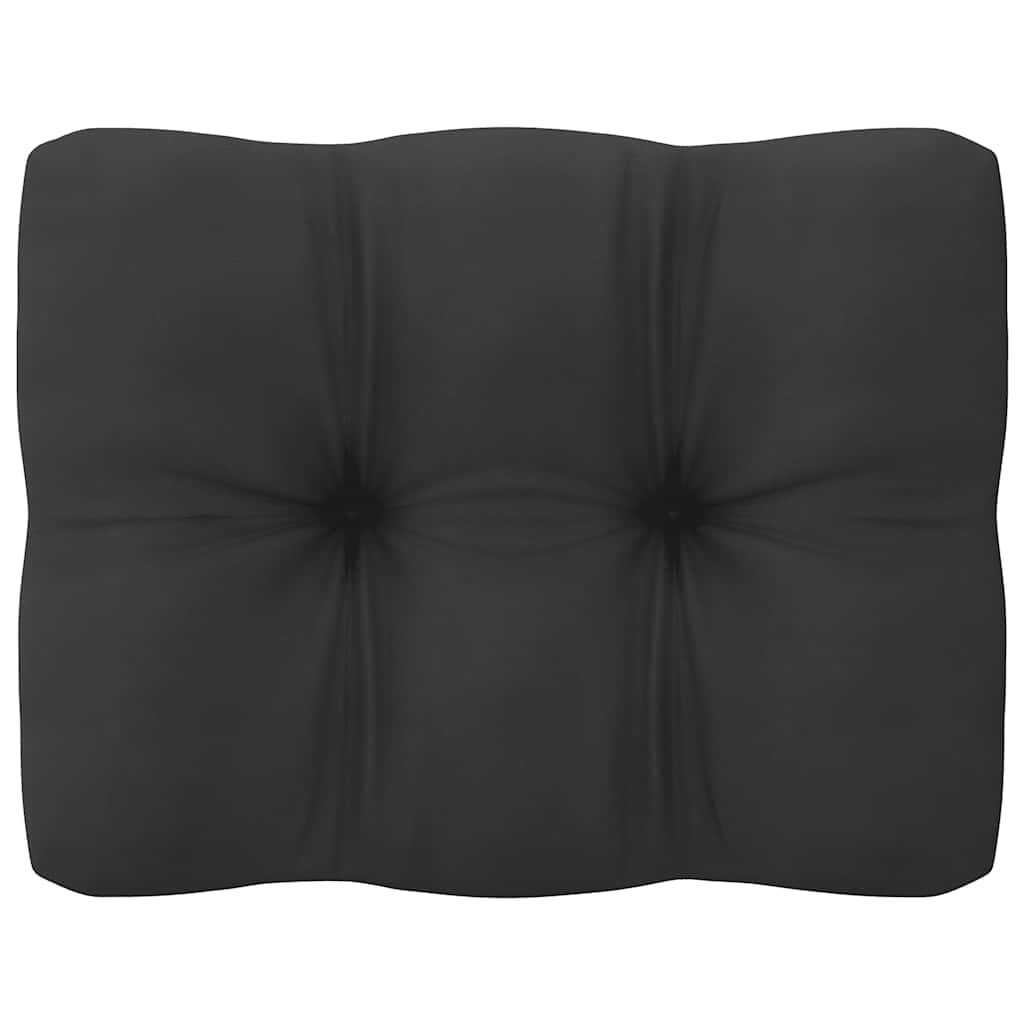 vidaXL 2-osobowa sofa ogrodowa z poduszkami, czarna, drewno sosnowe