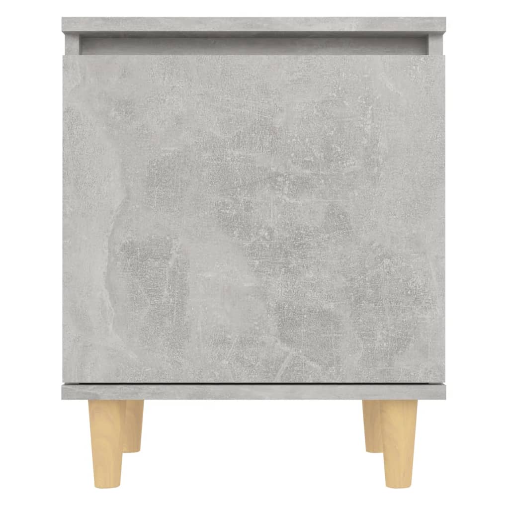 vidaXL Szafka nocna z drewnianymi nogami, szarość betonu, 40x30x50 cm