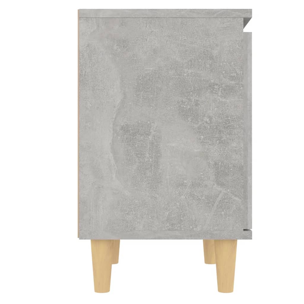 vidaXL Szafka nocna z drewnianymi nogami, szarość betonu, 40x30x50 cm