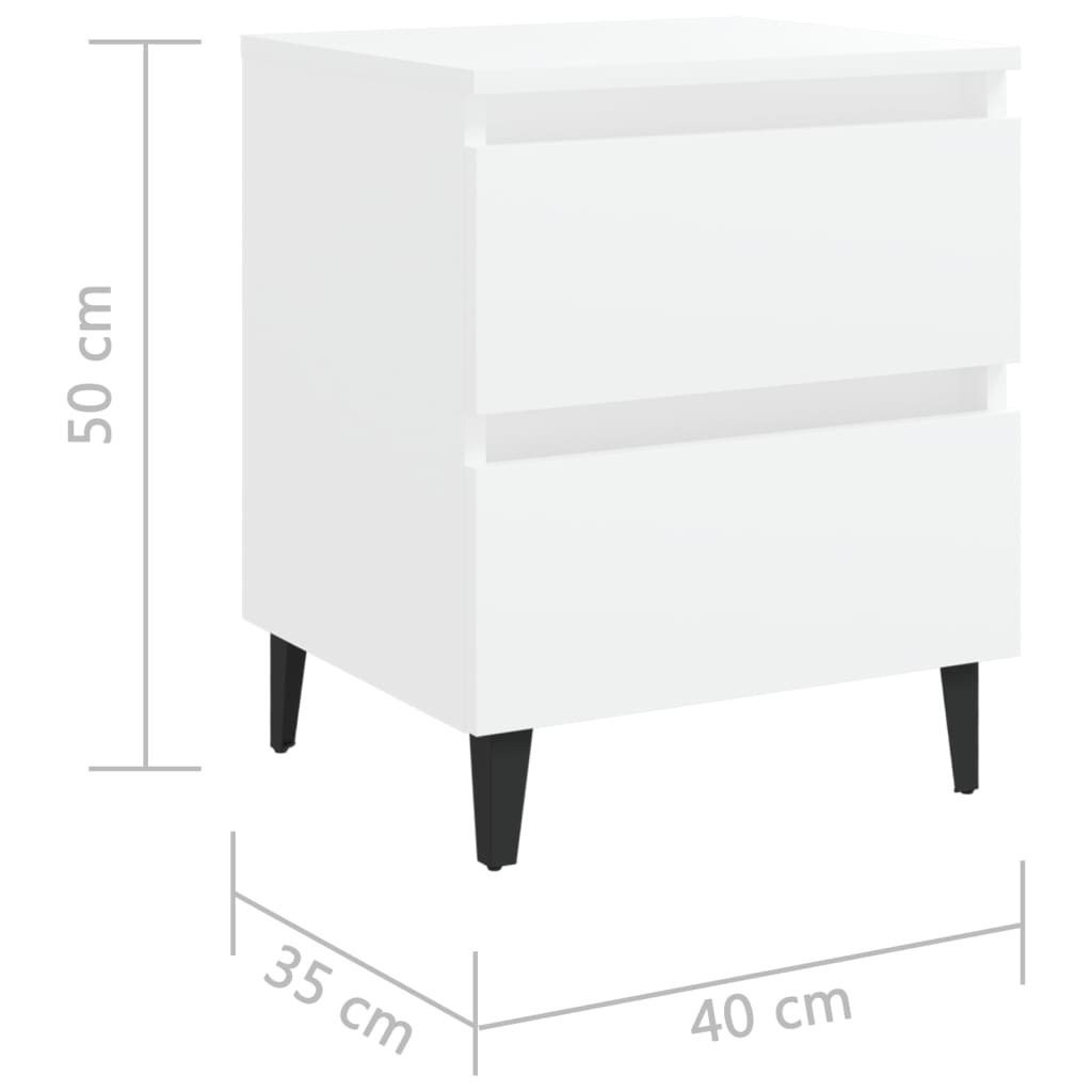 vidaXL Szafki nocne, 2 szt., białe 40x35x50 cm materiał drewnopochodny