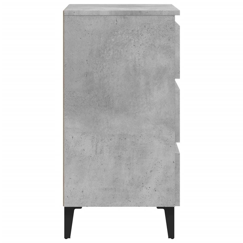 vidaXL Szafka nocna z metalowymi nóżkami, szarość betonu, 40x35x69cm