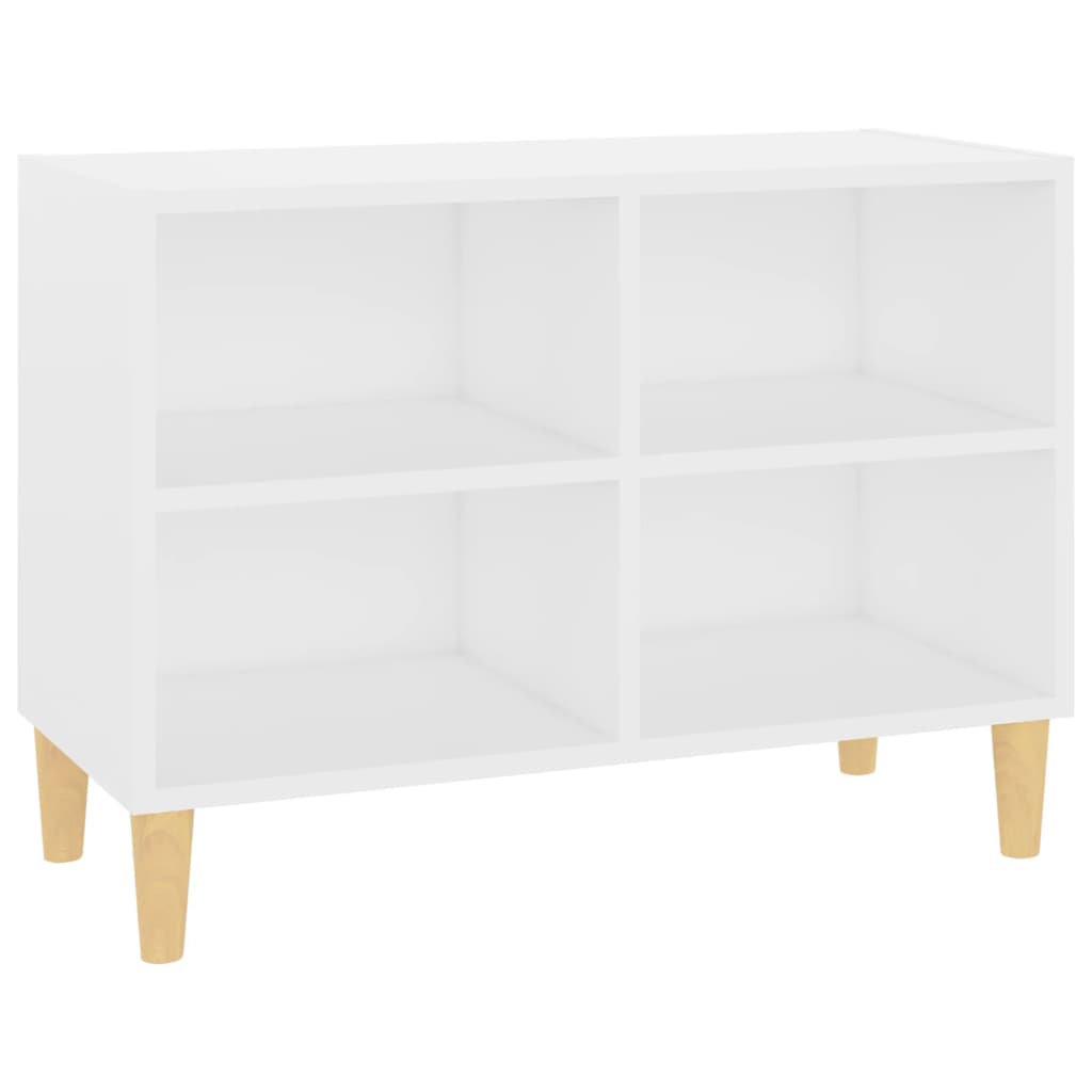 vidaXL Szafka pod TV z drewnianymi nóżkami, biała, 69,5x30x50 cm