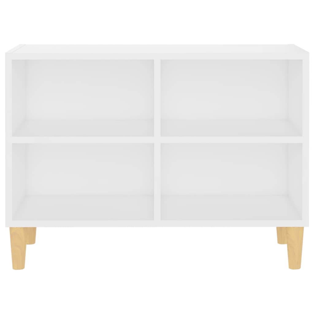vidaXL Szafka pod TV z drewnianymi nóżkami, biała, 69,5x30x50 cm