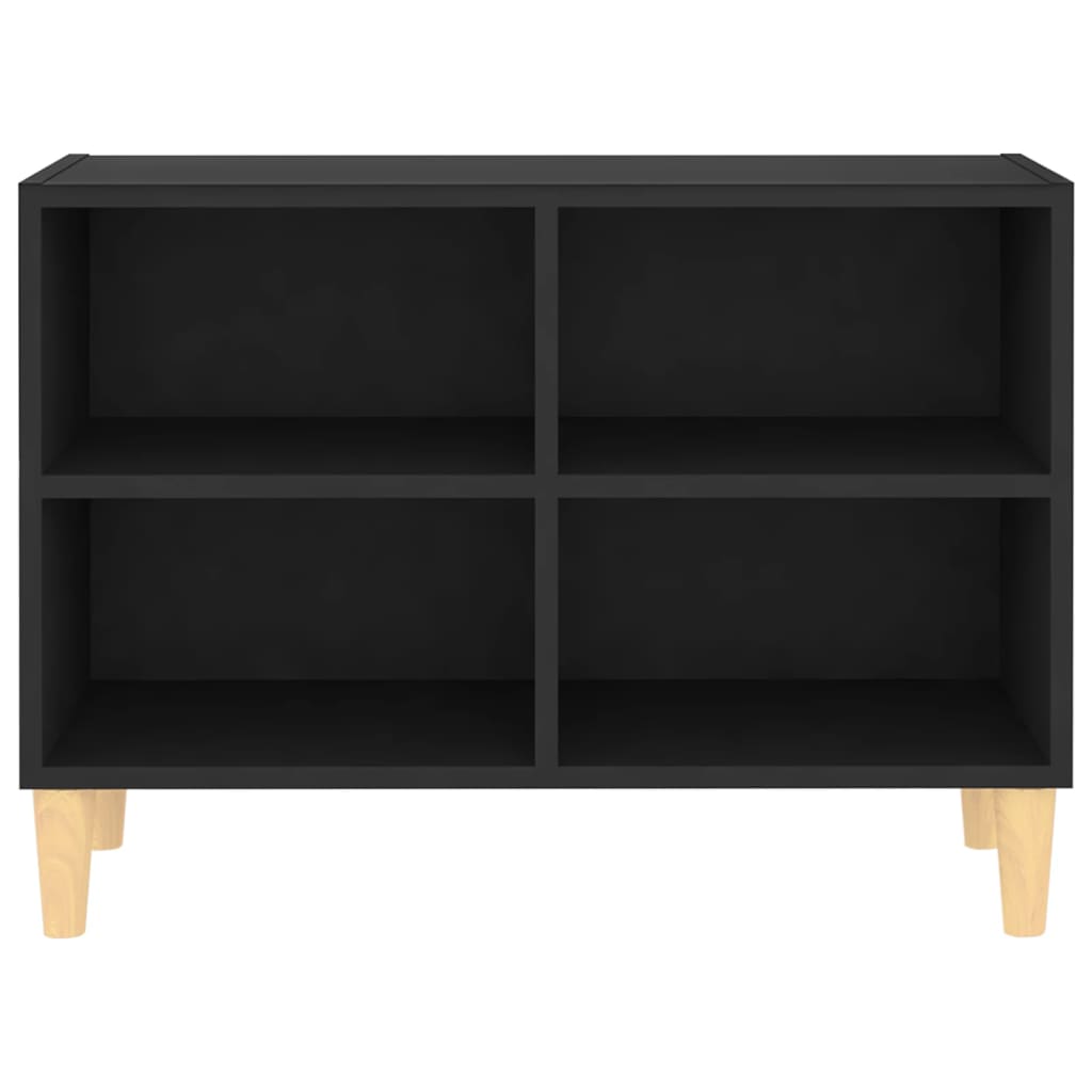 vidaXL Szafka pod TV z drewnianymi nóżkami, czarna, 69,5x30x50 cm