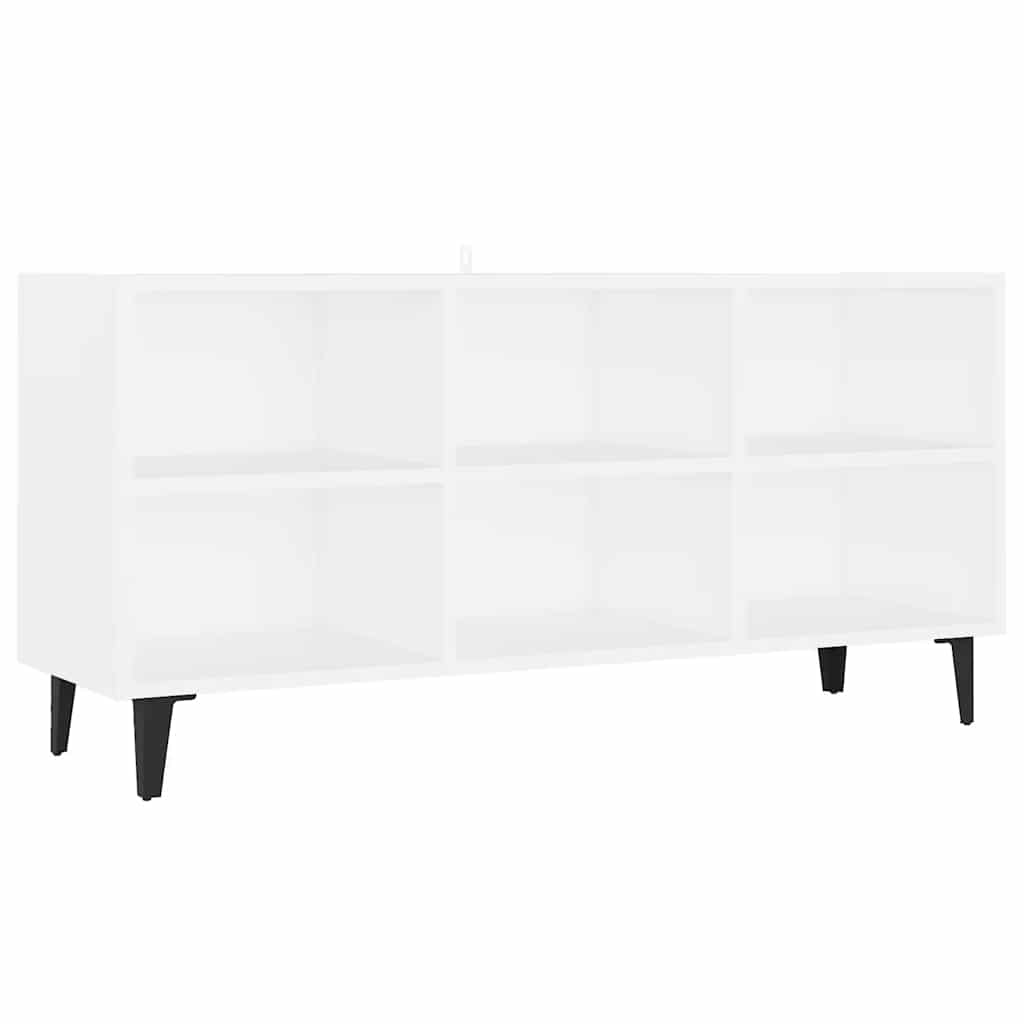 vidaXL Szafka TV, metalowe nóżki, biel, 103,5x30x50 cm