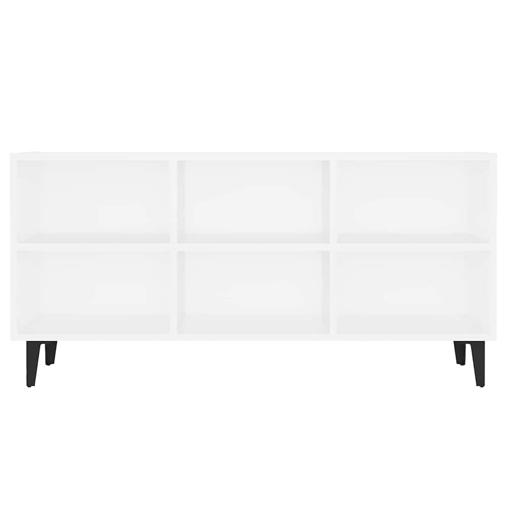 vidaXL Szafka TV, metalowe nóżki, biel, 103,5x30x50 cm