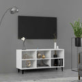 vidaXL Szafka TV, metalowe nóżki, biel, 103,5x30x50 cm