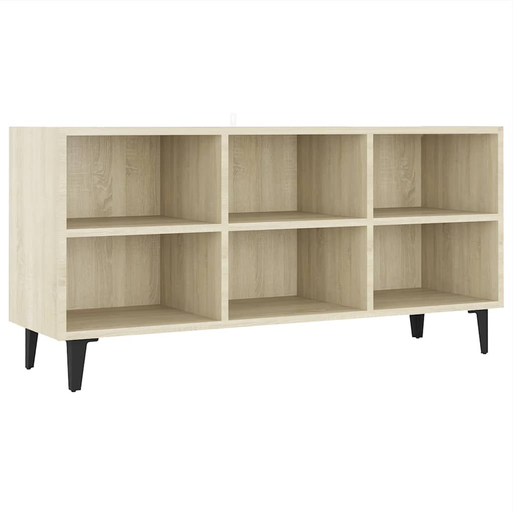 vidaXL Szafka TV, metalowe nóżki, dąb sonoma, 103,5x30x50 cm