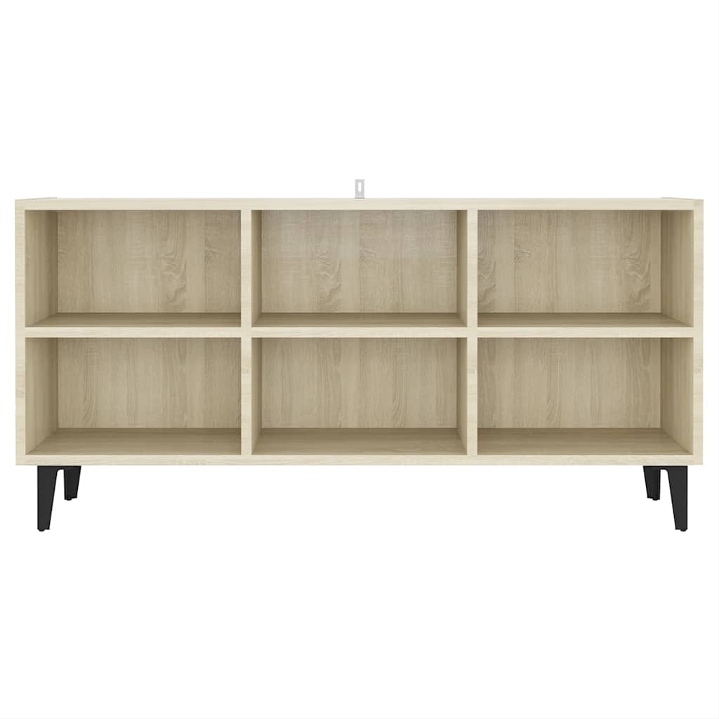 vidaXL Szafka TV, metalowe nóżki, dąb sonoma, 103,5x30x50 cm