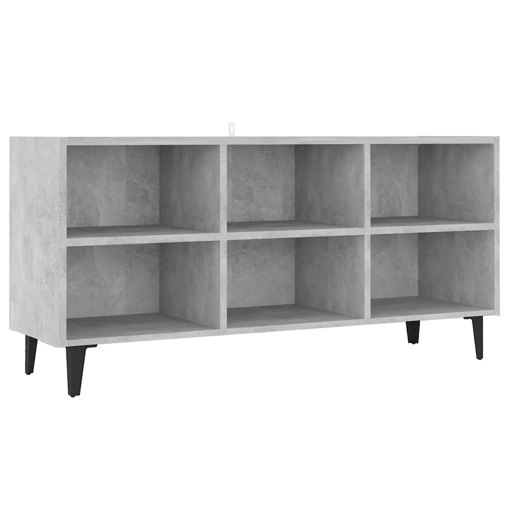 vidaXL Szafka TV, metalowe nóżki, szarość betonu, 103,5x30x50 cm