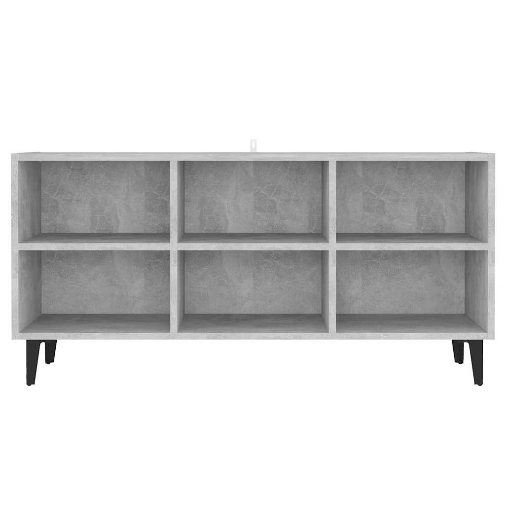 vidaXL Szafka TV, metalowe nóżki, szarość betonu, 103,5x30x50 cm