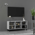 vidaXL Szafka TV, metalowe nóżki, szarość betonu, 103,5x30x50 cm