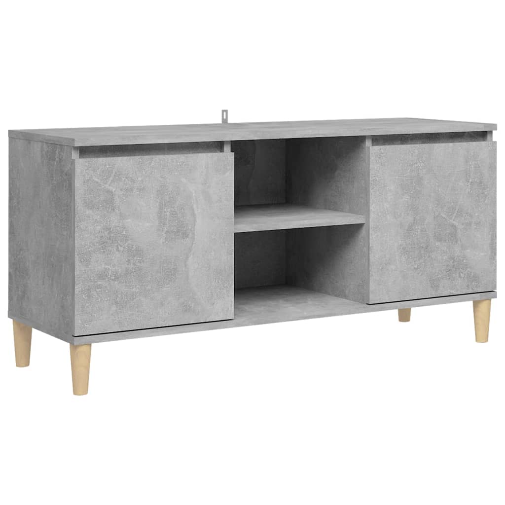 vidaXL Szafka TV z drewnianymi nóżkami, szarość betonu, 103,5x35x50 cm