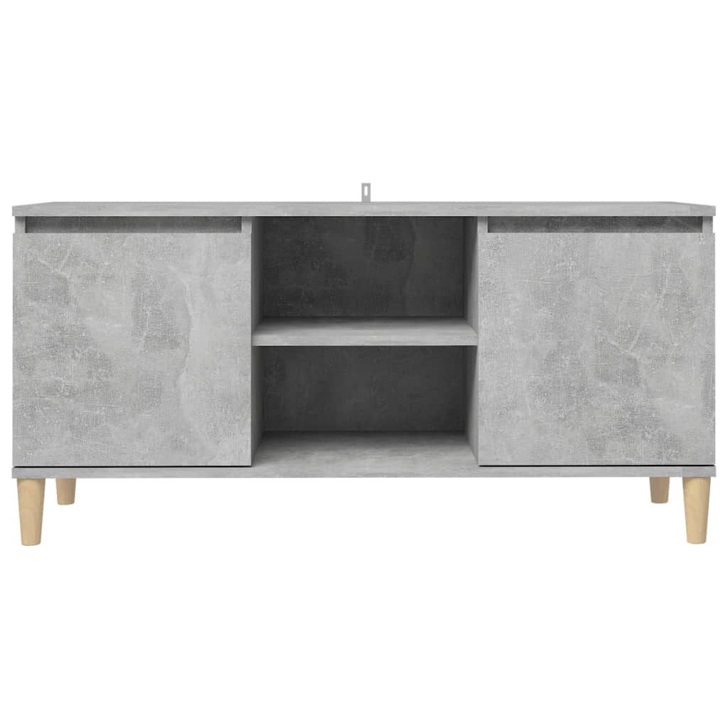 vidaXL Szafka TV z drewnianymi nóżkami, szarość betonu, 103,5x35x50 cm