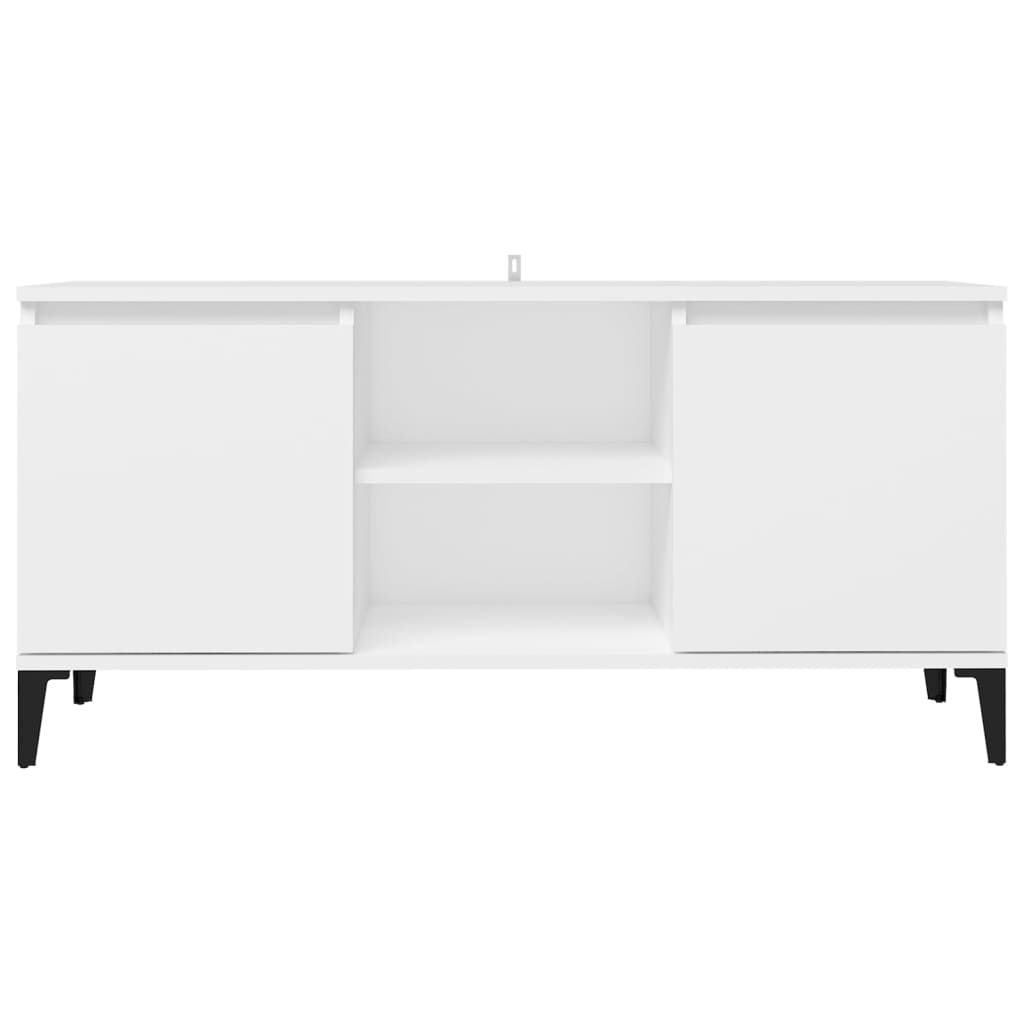vidaXL Szafka TV, metalowe nóżki, biała, 103,5x35x50 cm