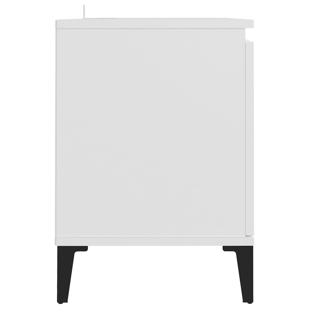 vidaXL Szafka TV, metalowe nóżki, biała, 103,5x35x50 cm