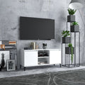 vidaXL Szafka TV, metalowe nóżki, biała, 103,5x35x50 cm