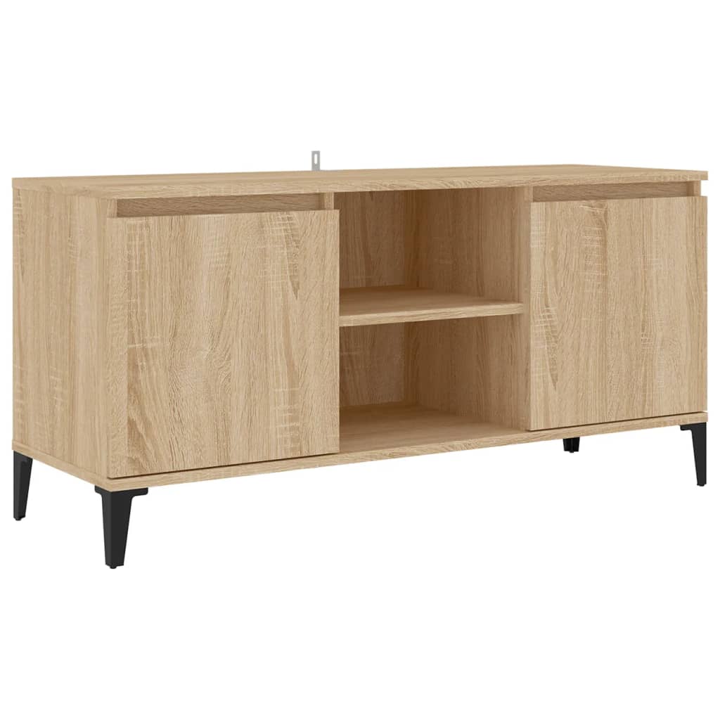 vidaXL Szafka TV, metalowe nóżki, dąb sonoma, 103,5x35x50 cm