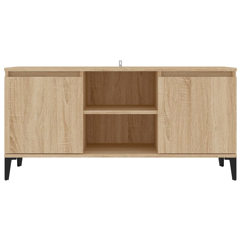 vidaXL Szafka TV, metalowe nóżki, dąb sonoma, 103,5x35x50 cm