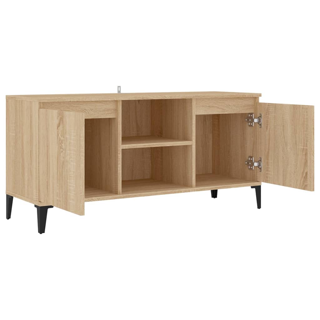 vidaXL Szafka TV, metalowe nóżki, dąb sonoma, 103,5x35x50 cm