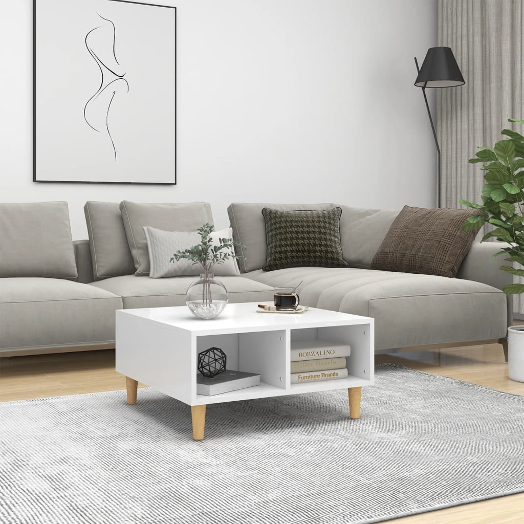 vidaXL Stolik kawowy, biały, 60x60x30 cm, materiał drewnopochodny