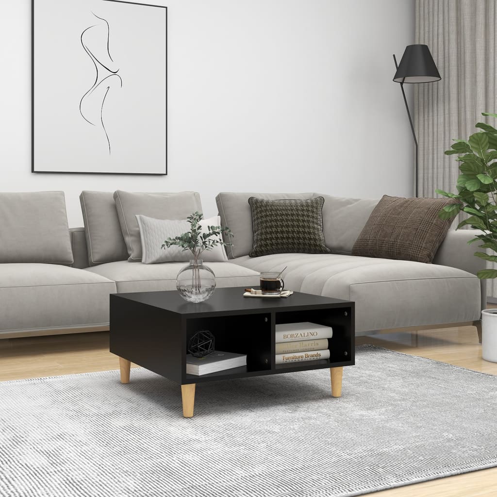 vidaXL Stolik kawowy, czarny, 60x60x30 cm, materiał drewnopochodny