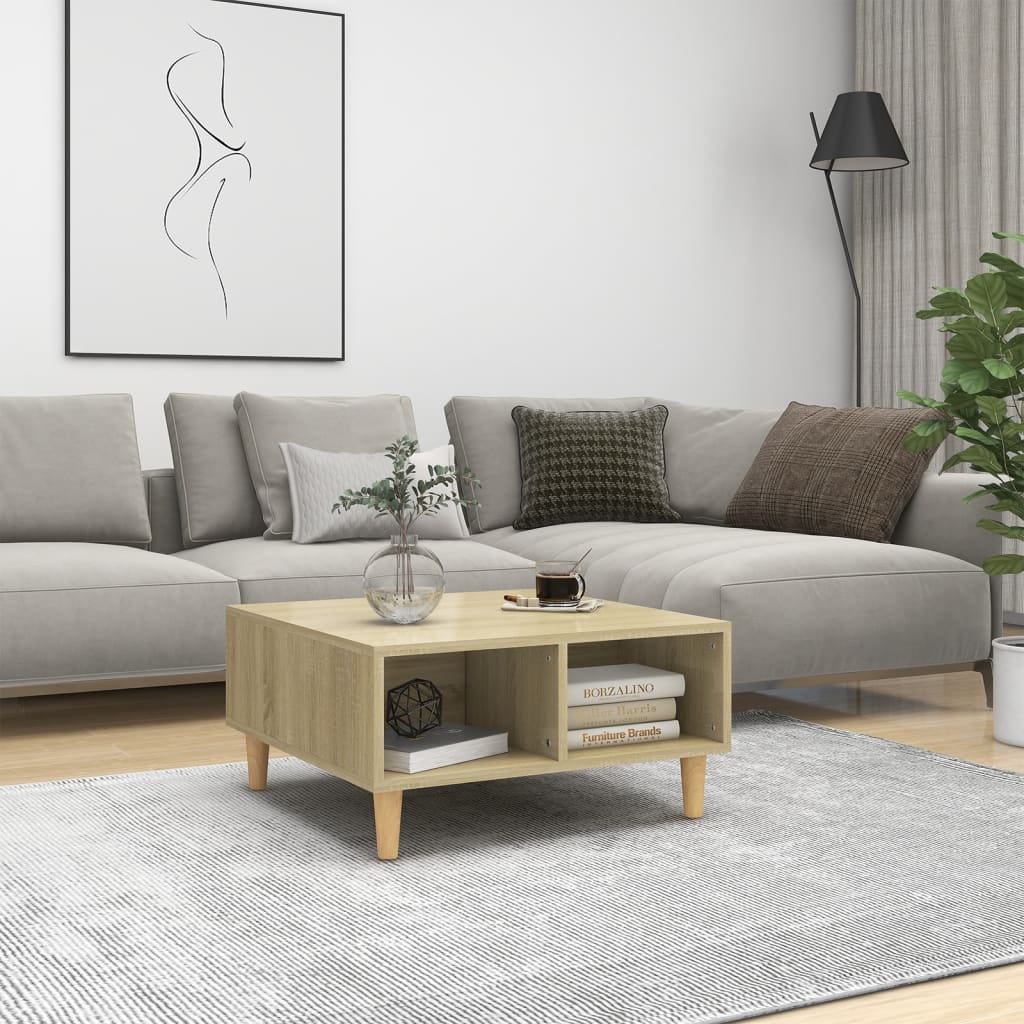vidaXL Stolik kawowy, dąb sonoma, 60x60x30 cm, materiał drewnopochodny