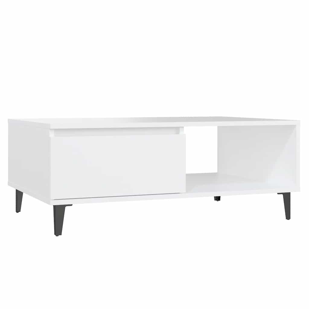 vidaXL Stolik kawowy, biały, 90x60x35 cm, materiał drewnopochodny