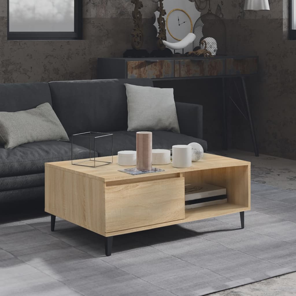 vidaXL Stolik kawowy, dąb sonoma, 90x60x35 cm, materiał drewnopochodny