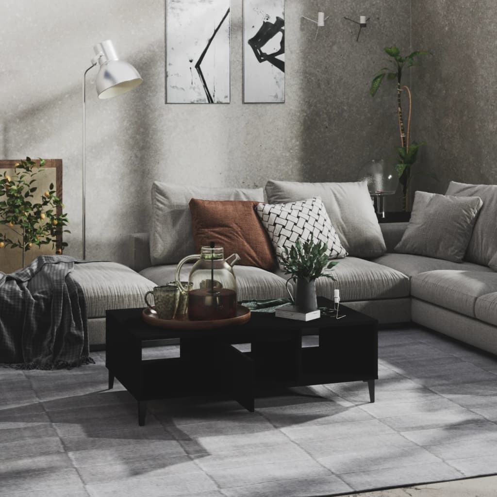 vidaXL Stolik kawowy, czarny, 103,5x60x35 cm, materiał drewnopochodny