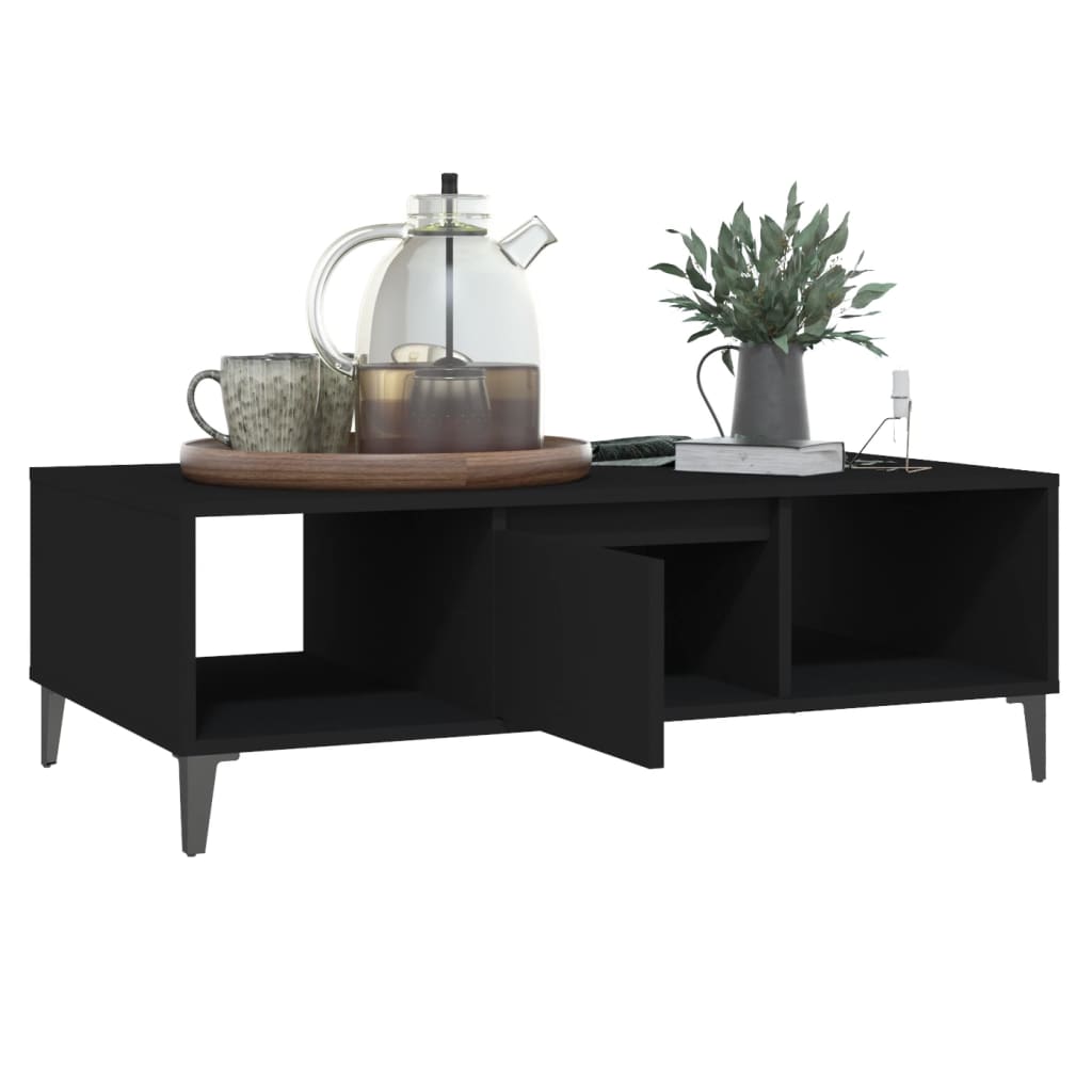 vidaXL Stolik kawowy, czarny, 103,5x60x35 cm, materiał drewnopochodny