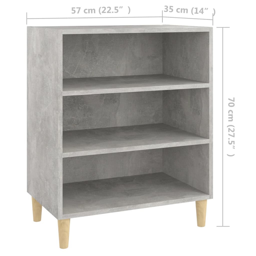 vidaXL Szafka, szarość betonu, 57x35x70 cm, materiał drewnopochodny