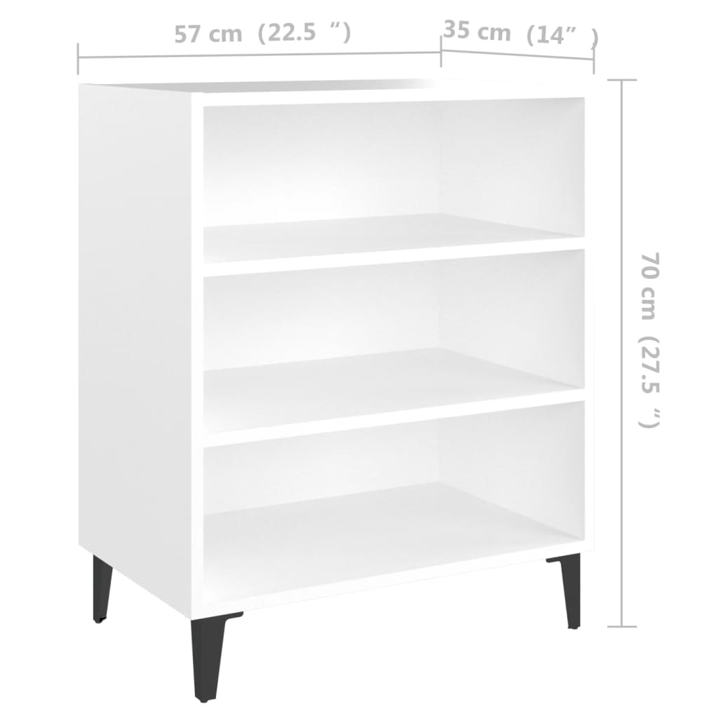 vidaXL Szafka, biała, 57x35x70 cm, materiał drewnopochodny