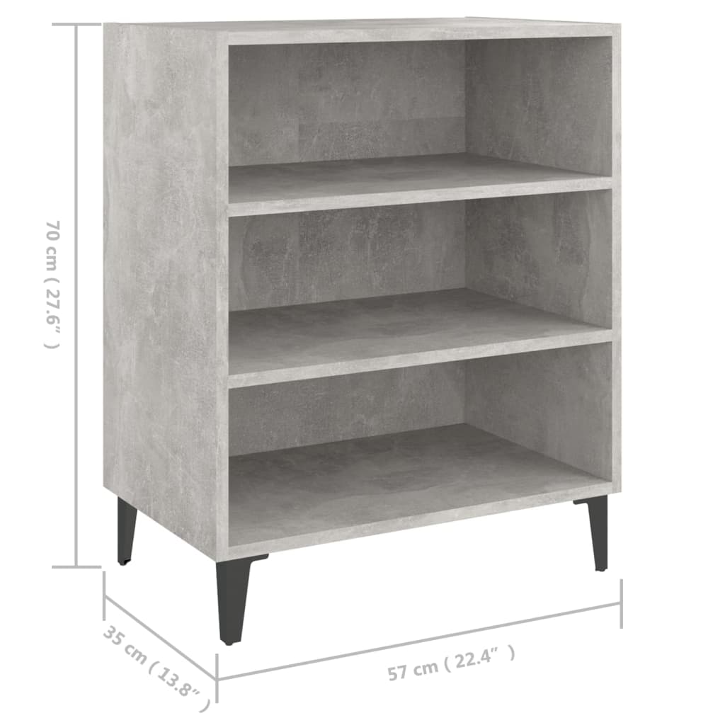 vidaXL Szafka, szarość betonu, 57x35x70 cm, materiał drewnopochodny