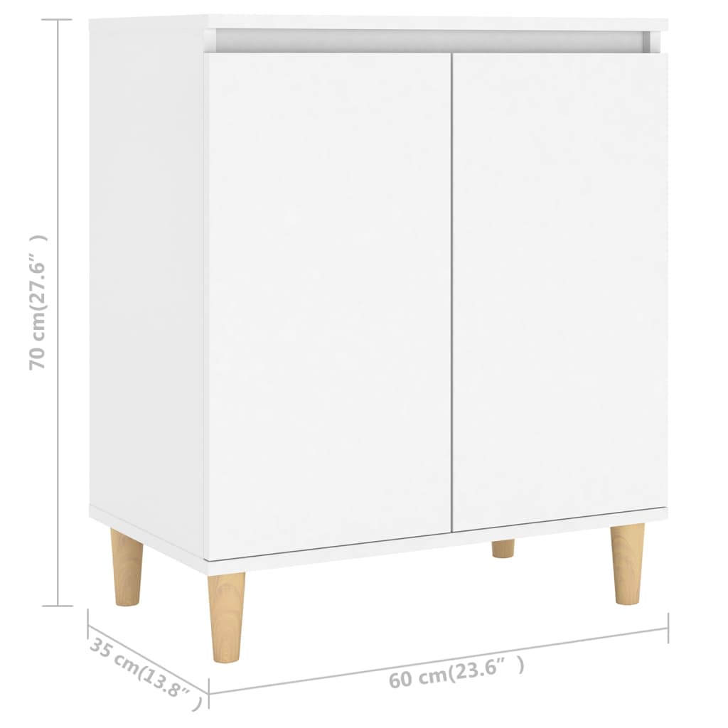 vidaXL Szafka z drewnianymi nóżkami, biała 60x35x70 cm