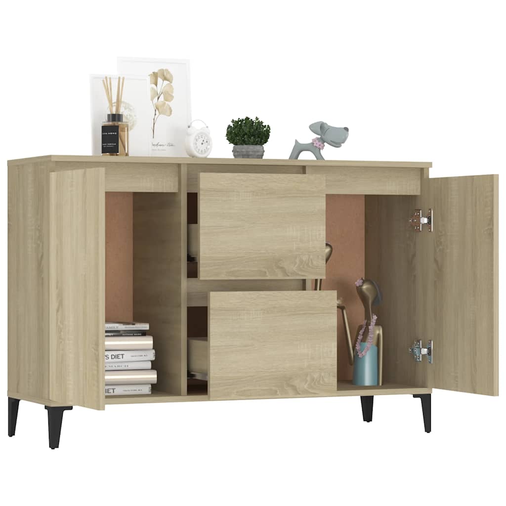 vidaXL Szafka, dąb sonoma, 102x35x70 cm, materiał drewnopochodny