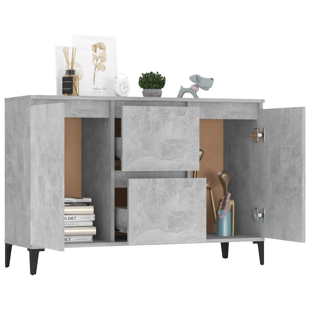 vidaXL Szafka, szarość betonu, 102x35x70 cm, materiał drewnopochodny