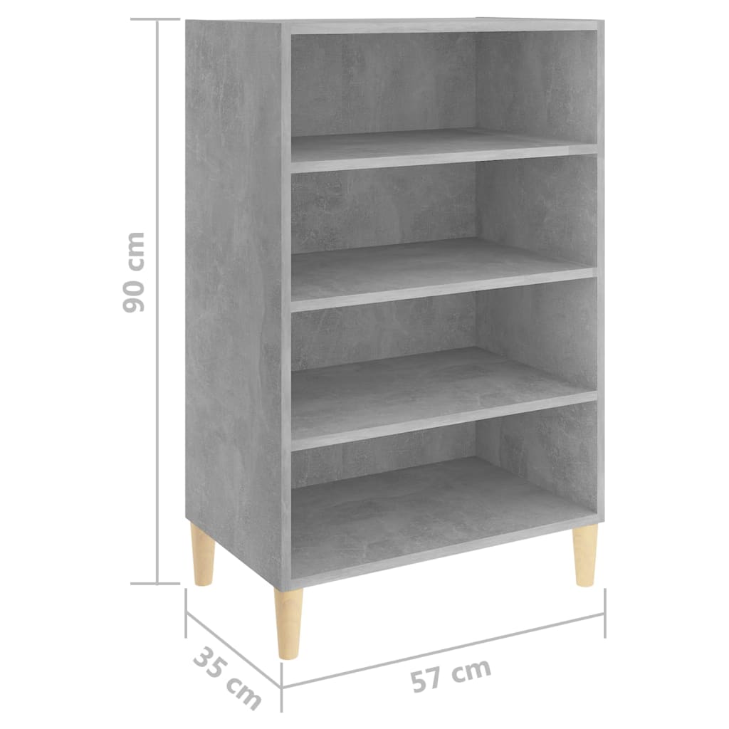 vidaXL Szafka, szarość betonu, 57x35x90 cm, materiał drewnopochodny