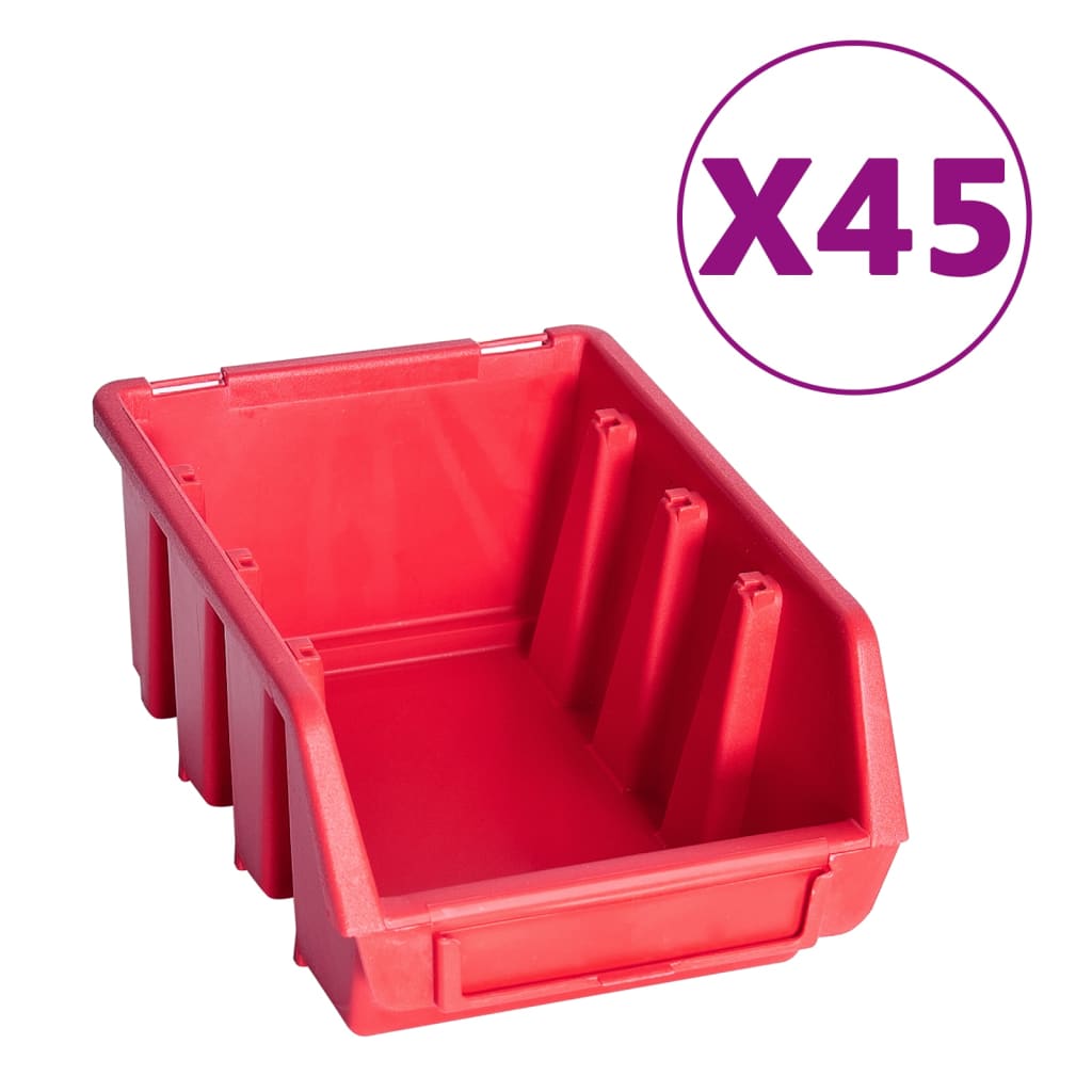 vidaXL 96-częściowy organizer na panelach ściennych, czerwono-czarny