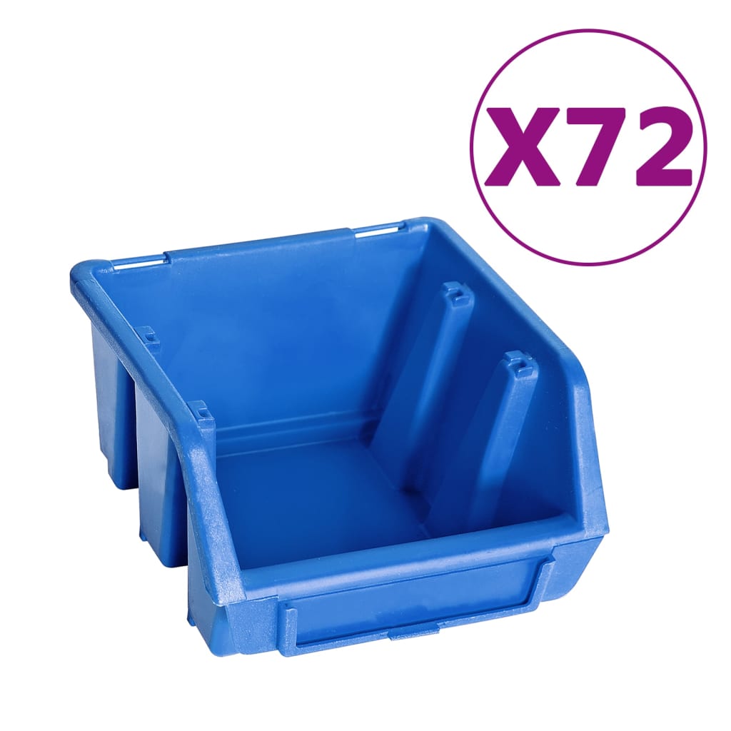vidaXL 128-częściowy organizer na panelach ściennych, niebiesko-czarny
