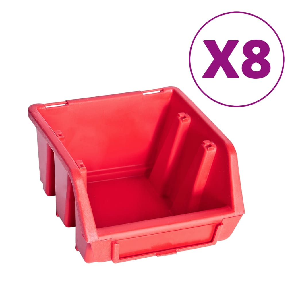 vidaXL 39-częściowy organizer na panelach ściennych, czerwono-czarny