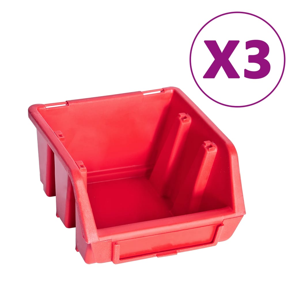 vidaXL 34-częściowy organizer na panelach ściennych, czerwono-czarny