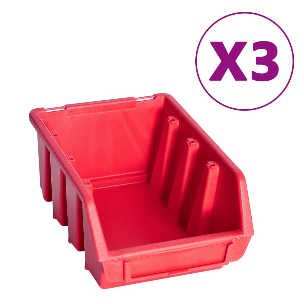 vidaXL 34-częściowy organizer na panelach ściennych, czerwono-czarny