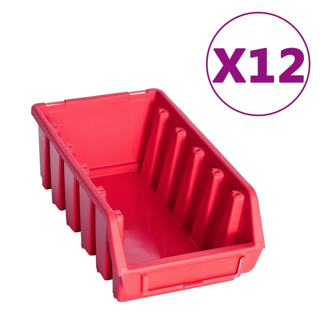 vidaXL 80-częściowy organizer na panelach ściennych, czerwono-czarny