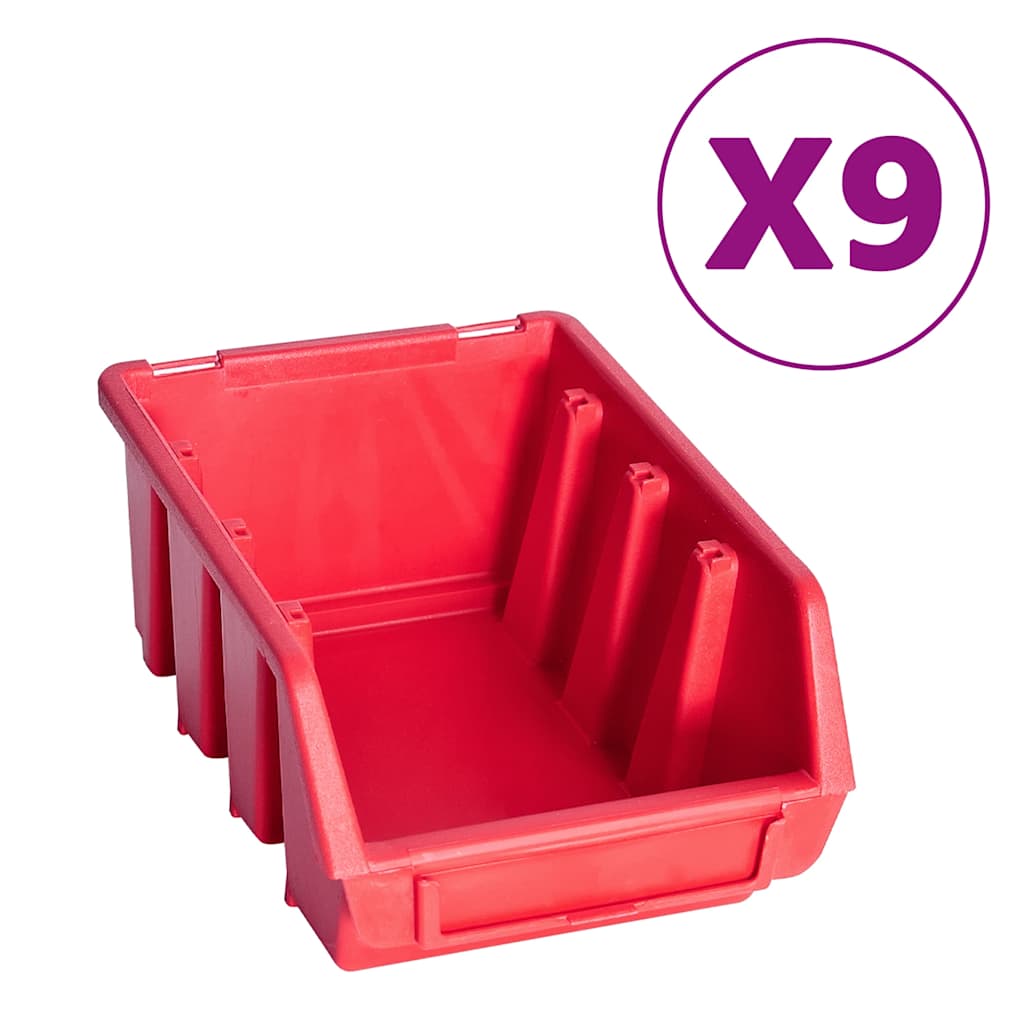 vidaXL 103-częściowy organizer na panelach ściennych, czerwono-czarny