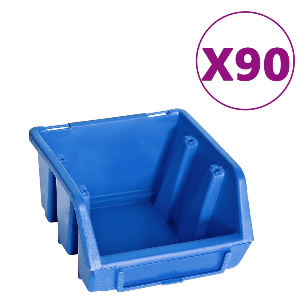vidaXL 96-częściowy organizer na panelach ściennych, niebiesko-czarny