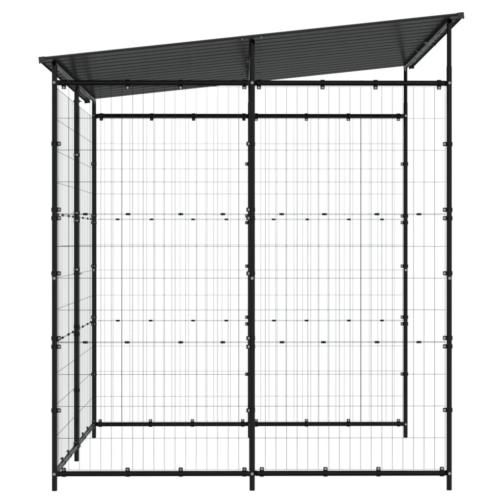 vidaXL Wiata rowerowa, 190x190x222 cm, stalowa, czarna