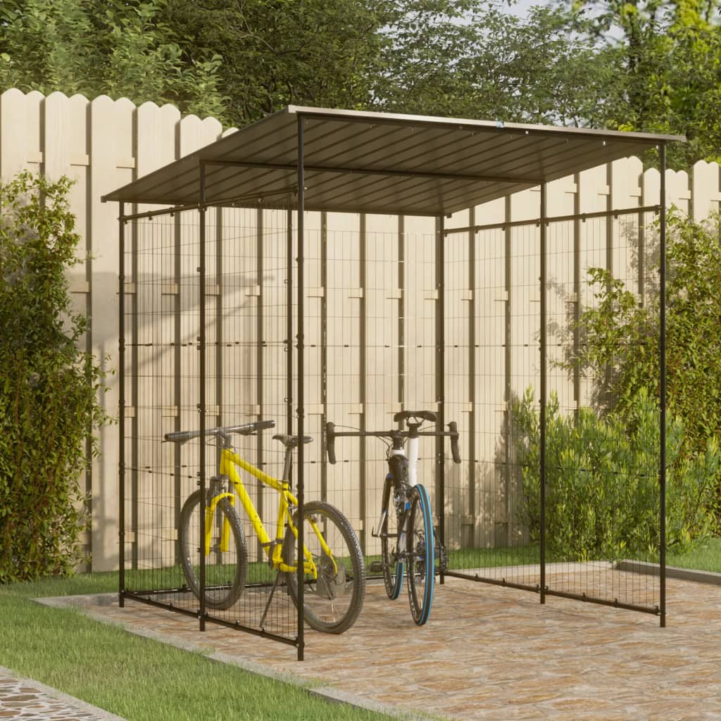vidaXL Wiata rowerowa, 190x190x222 cm, stalowa, czarna