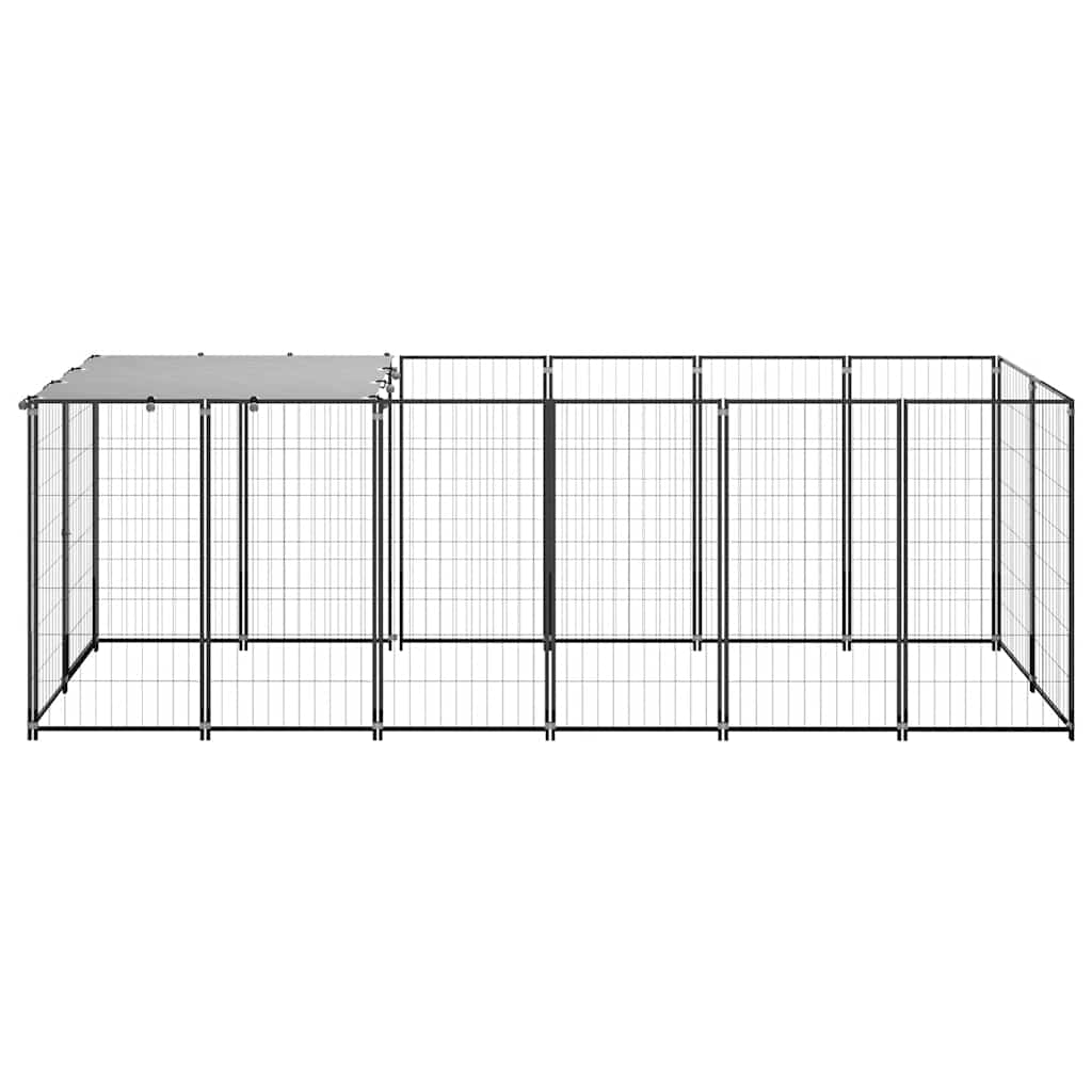 vidaXL Kojec dla psa, czarny, 330x110x110 cm, stalowy