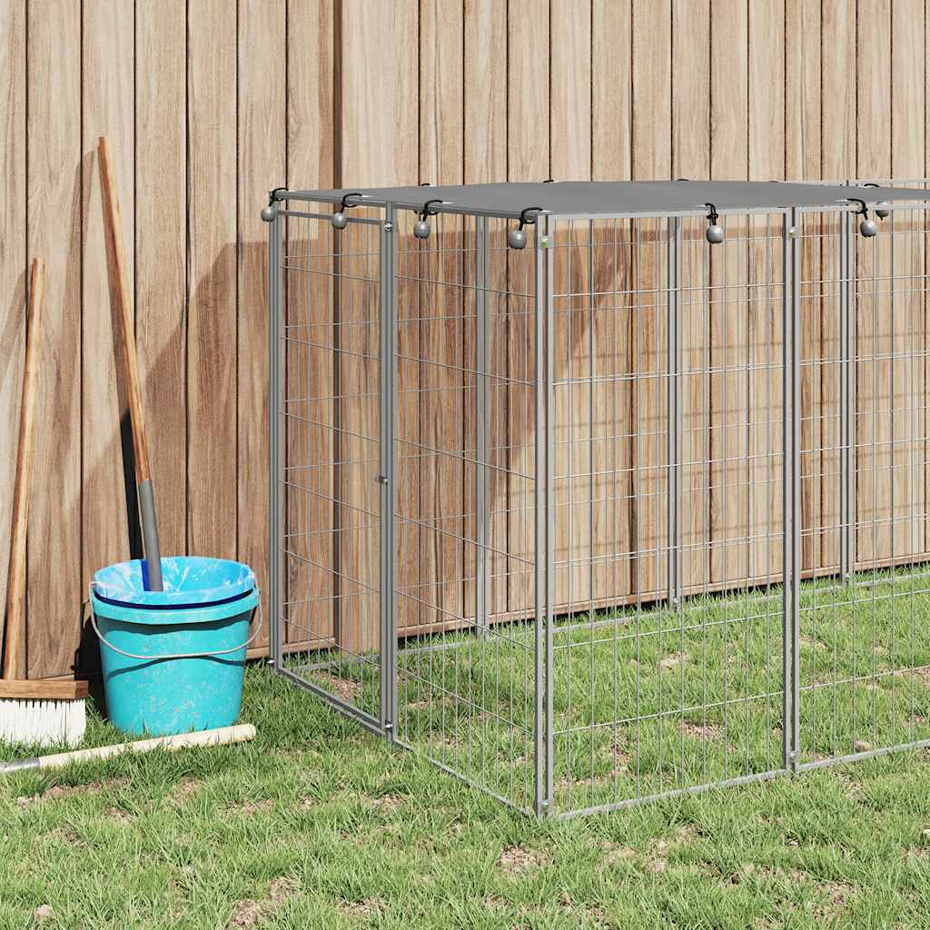 vidaXL Kojec dla psa, srebrny, 330x110x110 cm, stalowy